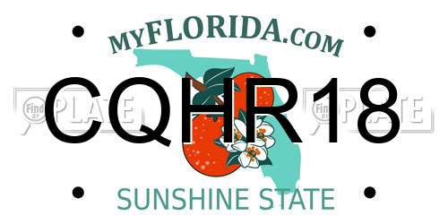 CQHR18 Florida License Plate