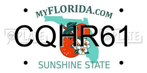 CQHR61 Florida License Plate