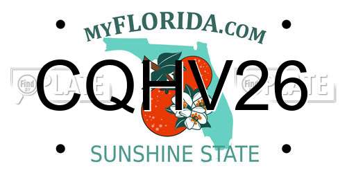 CQHV26 Florida License Plate