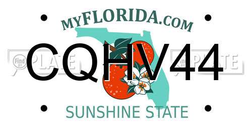 CQHV44 Florida License Plate