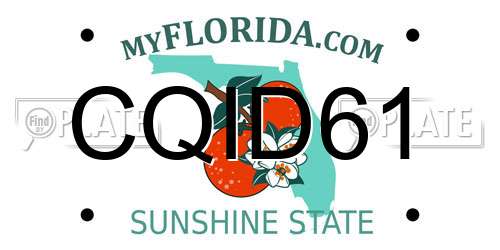 CQID61 Florida License Plate