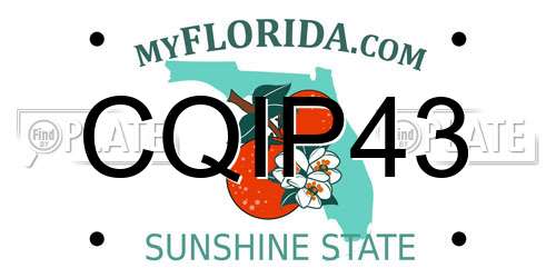 CQIP43 Florida License Plate