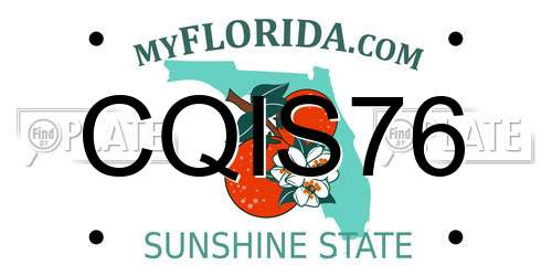 CQIS76 Florida License Plate