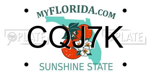CQJ7K Florida License Plate
