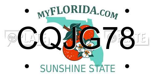 CQJG78 Florida License Plate