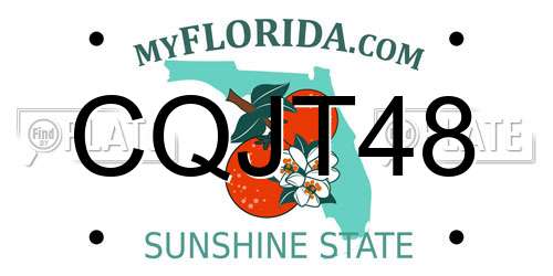 CQJT48 Florida License Plate