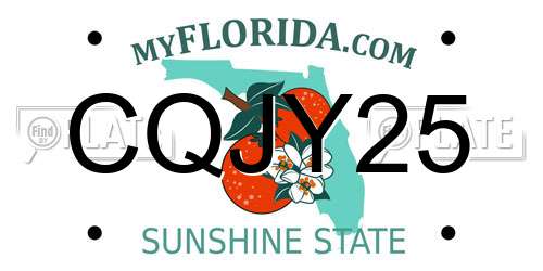 CQJY25 Florida License Plate