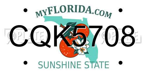 CQK5708 Florida License Plate