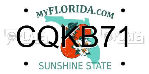 CQKB71 Florida License Plate