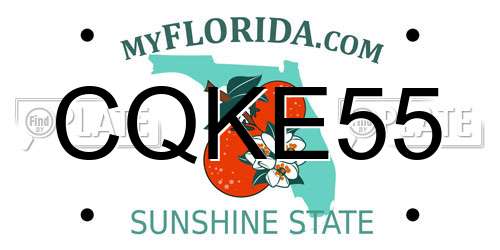 CQKE55 Florida License Plate