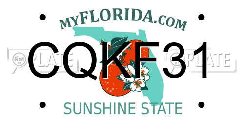 CQKF31 Florida License Plate