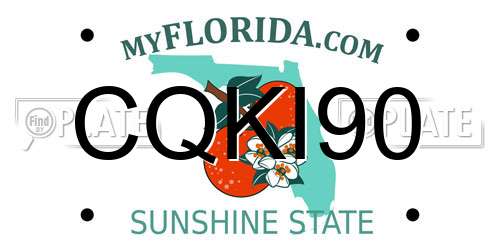 CQKI90 Florida License Plate