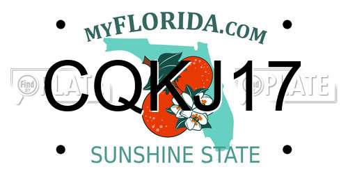 CQKJ17 Florida License Plate