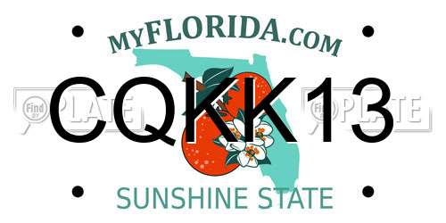 CQKK13 Florida License Plate