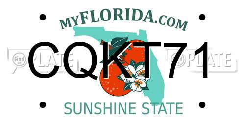 CQKT71 Florida License Plate