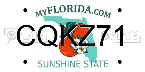 CQKZ71 Florida License Plate
