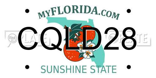 CQLD28 Florida License Plate