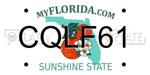 CQLF61 Florida License Plate