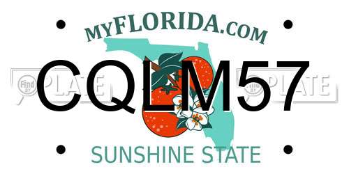 CQLM57 Florida License Plate