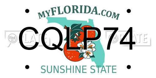 CQLP74 Florida License Plate