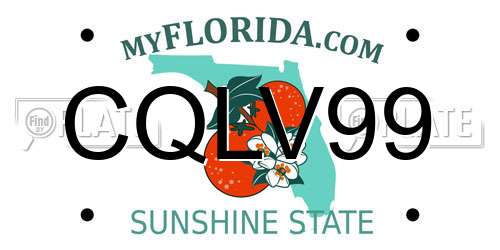 CQLV99 Florida License Plate