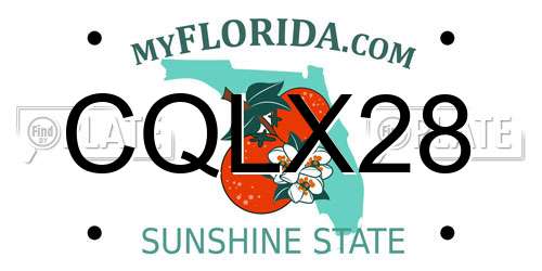 CQLX28 Florida License Plate