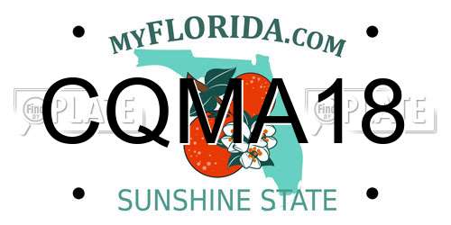 CQMA18 Florida License Plate