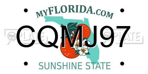 CQMJ97 Florida License Plate
