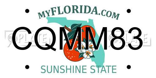 CQMM83 Florida License Plate