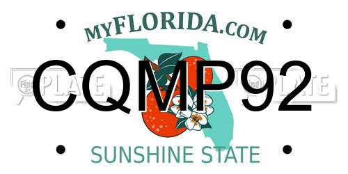 CQMP92 Florida License Plate