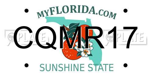 CQMR17 Florida License Plate