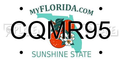 CQMR95 Florida License Plate