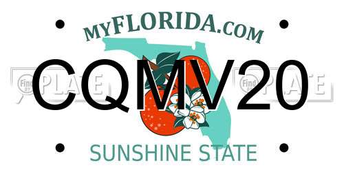 CQMV20 Florida License Plate