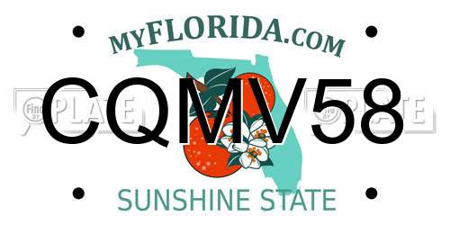 CQMV58 Florida License Plate
