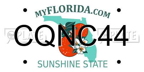 CQNC44 Florida License Plate