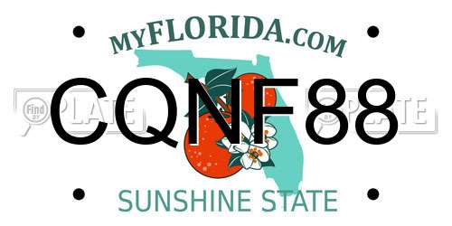 CQNF88 Florida License Plate