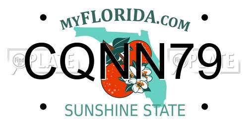 CQNN79 Florida License Plate