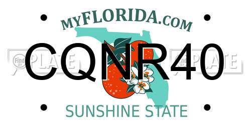 CQNR40 Florida License Plate