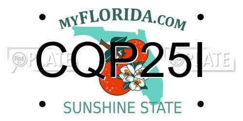 CQP25I Florida License Plate