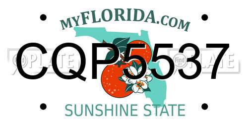 CQP5537 Florida License Plate