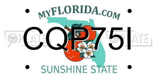 CQP75I Florida License Plate