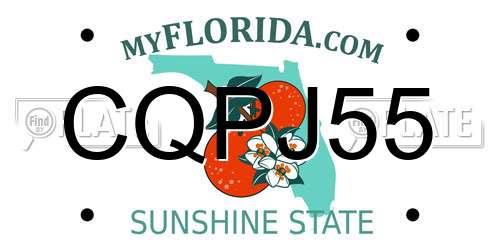 CQPJ55 Florida License Plate