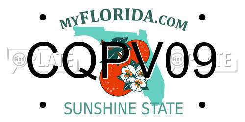 CQPV09 Florida License Plate
