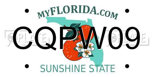 CQPW09 Florida License Plate