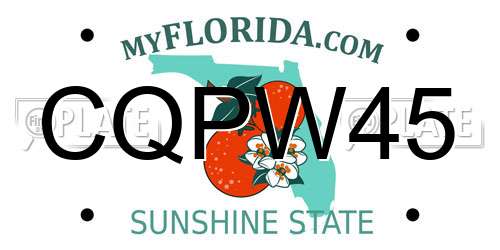 CQPW45 Florida License Plate