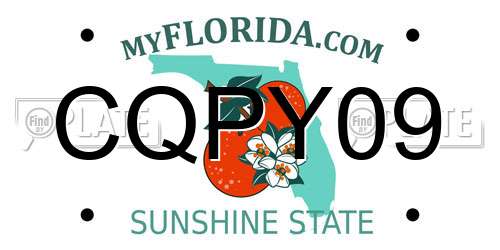 CQPY09 Florida License Plate