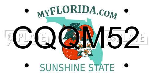 CQQM52 Florida License Plate
