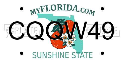 CQQW49 Florida License Plate