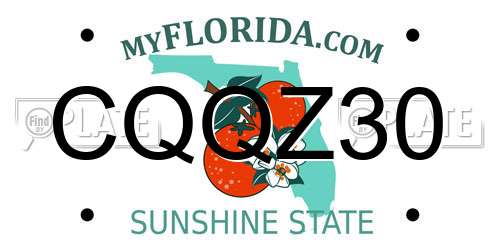 CQQZ30 Florida License Plate