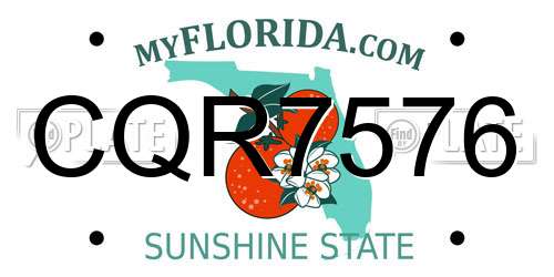 CQR7576 Florida License Plate
